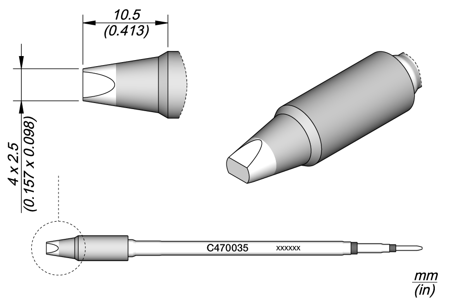 C470035 - Chisel Cartridge 4 x 2.5
